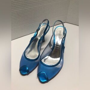 J.Bournazos Greek meshed sling back heels